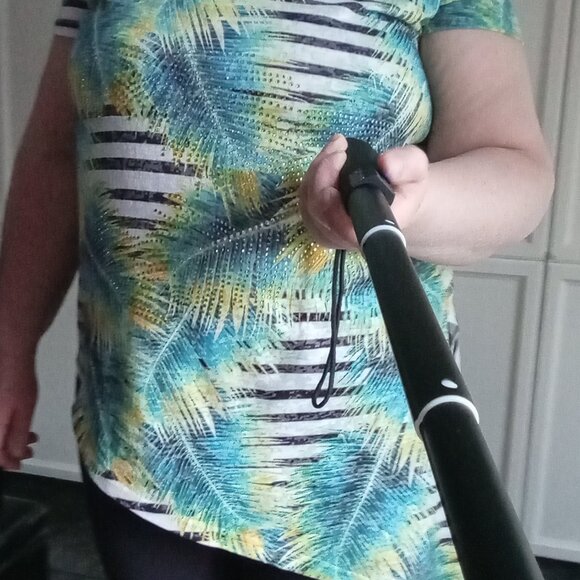 northern reflection short sleeves top green & white  with front shiny sparko L - Picture 4 of 4